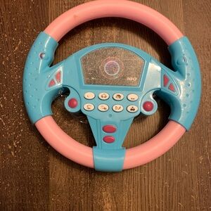 Interactive Pink and Blue Toy Steering Wheel